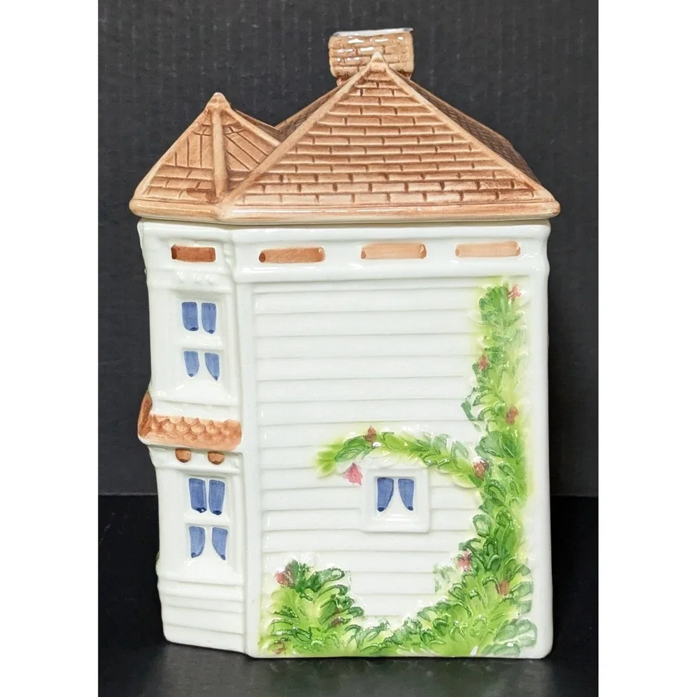 Vintage 1983 Avon Townhouse Ceramic Canister/Cookie Jar Exclusive to Reps